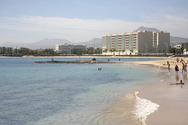 Playa del Reducto, en Arrecife (Lanzarote)